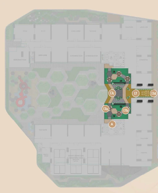 Level 9 Podium highlighted on the podium overview plan